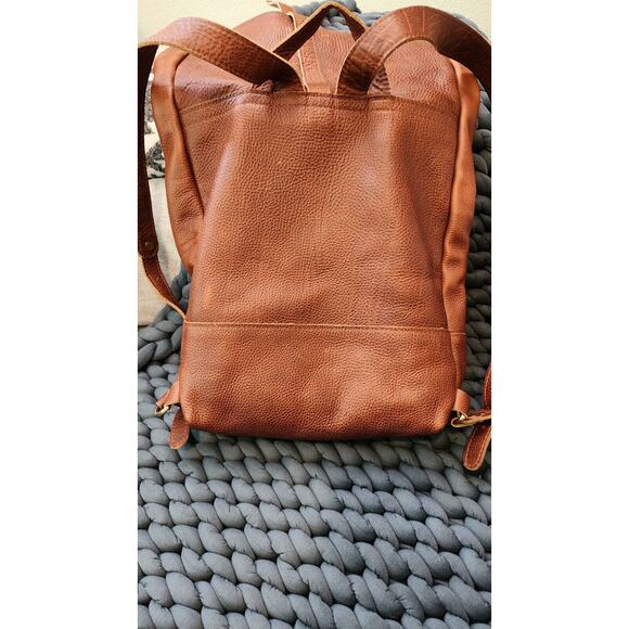 Portland Leather Goods Roll Top Backpack Sedona / Nutmeg Brown Pebbled Leather - Picture 13 of 15